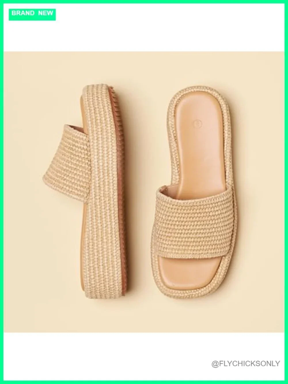 Jute Wedge Platform Sandals Slip On Espadrille Slides Bohemian Flatform Open Toe